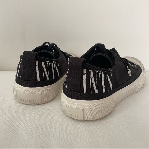⭕️ ALL SAINTS Sneakers Black Low Top Designer 9 39 - Picture 5 of 7